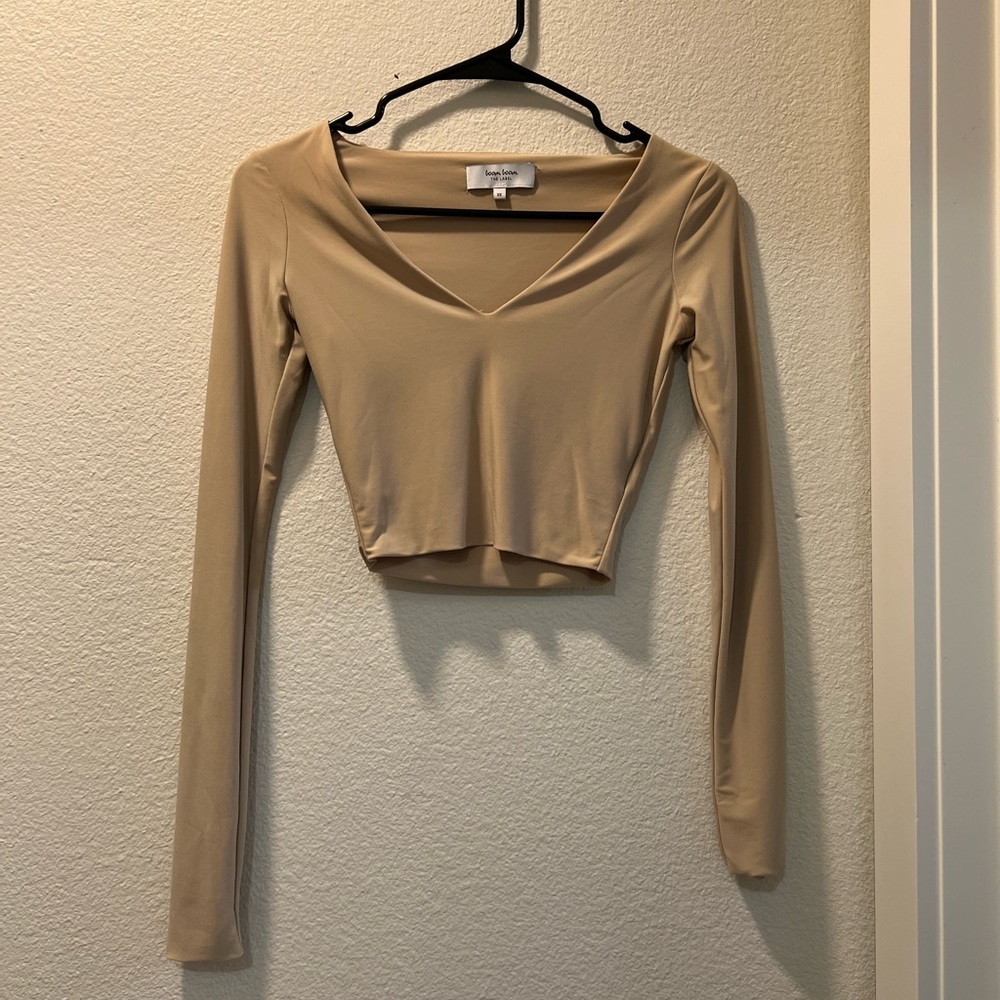 AYM (Boom boom the label) Brown /Cream Crop Long Sleeve